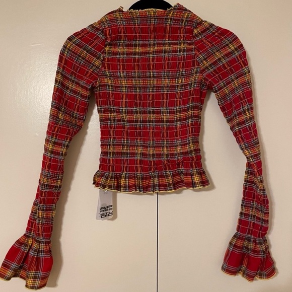 Apres studio plaid shirred top - Picture 2 of 4